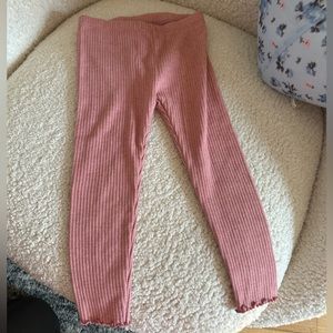 Old navy pink red ruffled knit leggings 3T